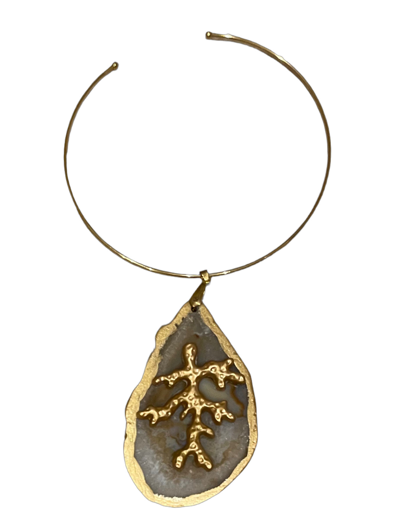 Colgante coral stone gold